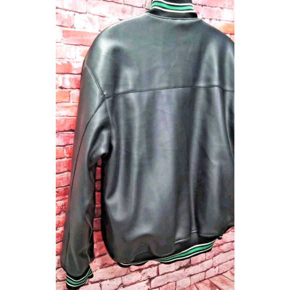 Southpole Authentic Collection Bomber Jacket Mens XL Black Faux Leather Full Zip - Picture 7 of 8